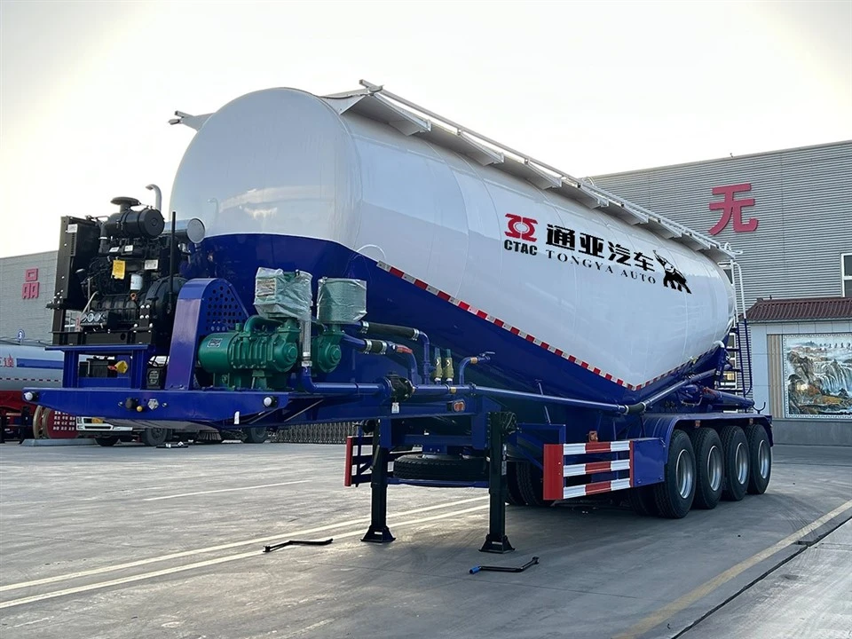 4 Axle Bulk Cement Tanker Semi Trailer With Air Suspension factory